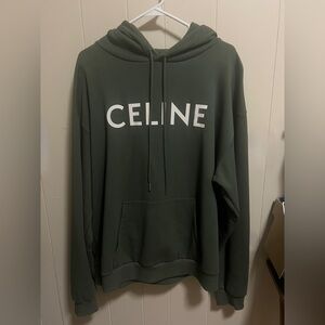 CELINE loose hoodie in cotton fleece XXL